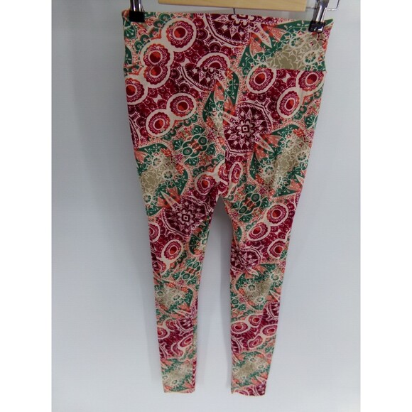 NWOT Lularoe OS One Size Leggings Owl Dobby Print Mauve Aqua Coral Tan Floral - Picture 4 of 6